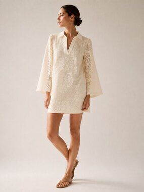 Tuckernuck Courtney Ivory Lace Dress XL NWT Bell Sleeve Pockets